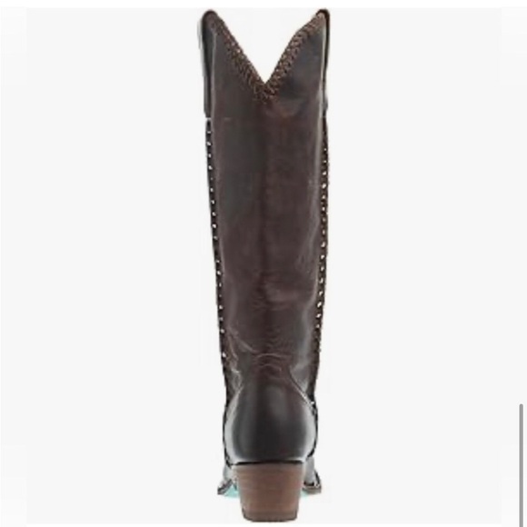 Lane‎ Plain Jane cognac western whipstitch cowgirl cowboy knee hi Boots size 9.5 - Picture 8 of 16